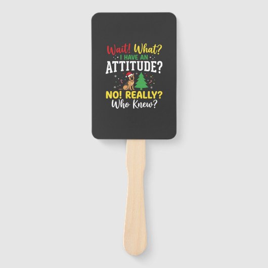 Kersthond Attitude Humor Handwaaier (Voorkant)