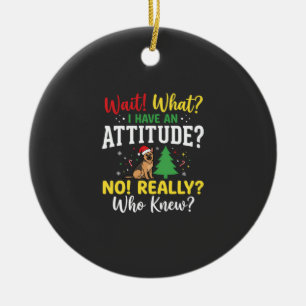Kersthond Attitude Humor Keramisch Ornament