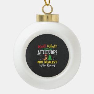 Kersthond Attitude Humor Keramische Bal Ornament
