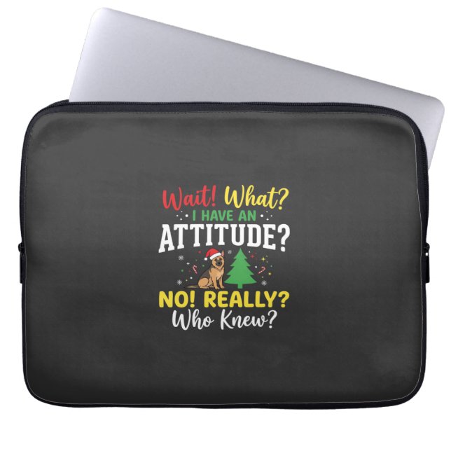 Kersthond Attitude Humor Laptop Sleeve (Voorkant)