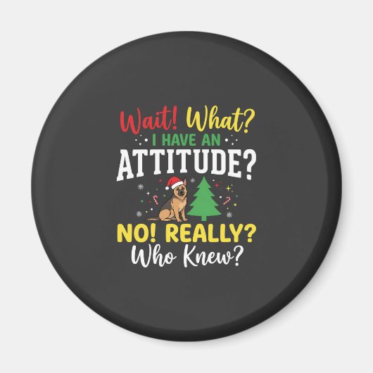 Kersthond Attitude Humor Magneet (Voorkant)