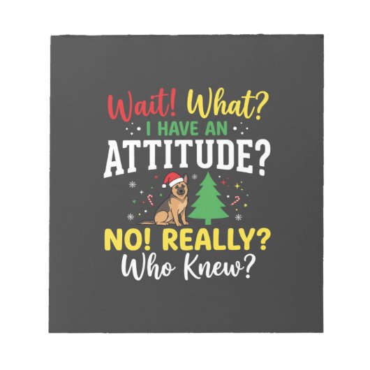 Kersthond Attitude Humor Notitieblok (Voorkant)