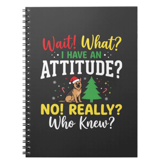 Kersthond Attitude Humor Notitieboek (Voorkant)