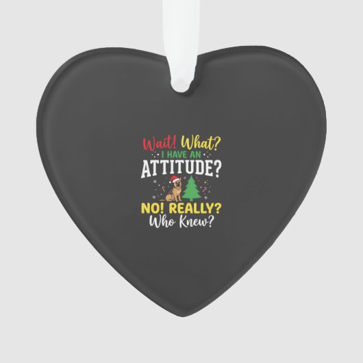 Kersthond Attitude Humor Ornament (voorkant)