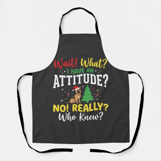 Kersthond Attitude Humor Schort (Voorkant)