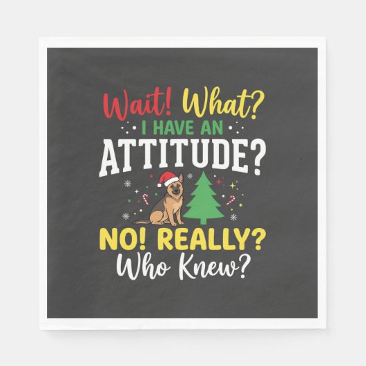 Kersthond Attitude Humor Servet (Voorkant)