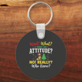Kersthond Attitude Humor Sleutelhanger (Voorkant)