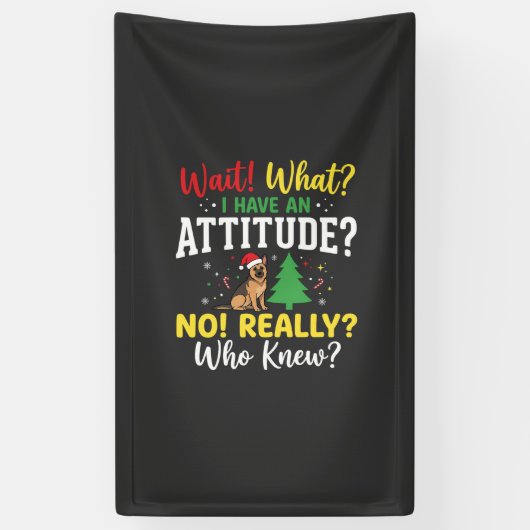 Kersthond Attitude Humor Spandoek (Verticaal)