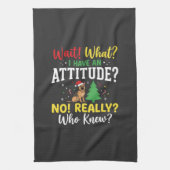 Kersthond Attitude Humor Theedoek (Verticaal)