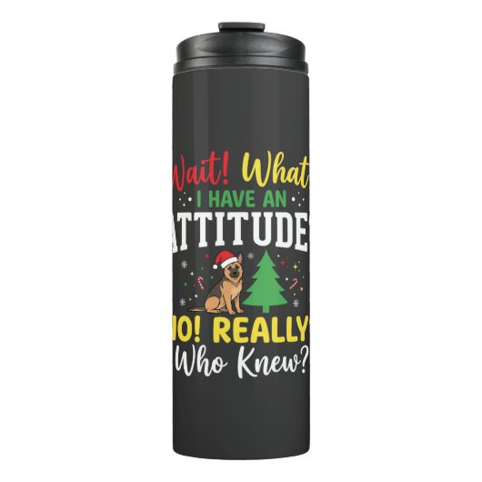 Kersthond Attitude Humor Thermosbeker (Voorkant)