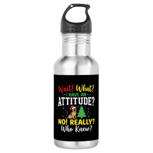 Kersthond Attitude Humor Waterfles