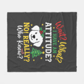 Kersthond Attitude Vakantie Humor Fleece Deken (Voorkant (Horizontaal))