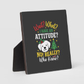Kersthond Attitude Vakantie Humor Fotoplaat (Voorkant)