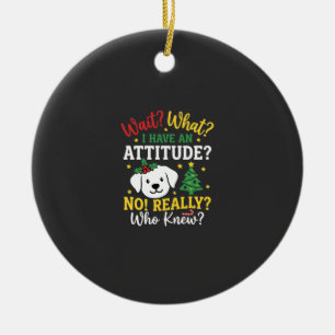Kersthond Attitude Vakantie Humor Keramisch Ornament