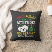 Kersthond Attitude Vakantie Humor Kussen (Deken)