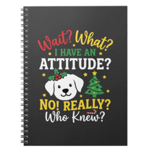 Kersthond Attitude Vakantie Humor Notitieboek