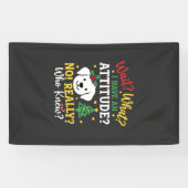 Kersthond Attitude Vakantie Humor Spandoek (Horizontaal)