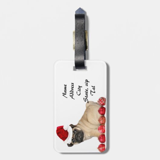 kersthond bagagelabel (Achterkant verticaal)