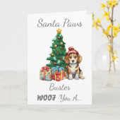  kersthond Beagle Kaart (Gele Bloem)