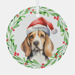 Kersthond Beagle Santa Hat Vakantiehuis decor Glas Ornament