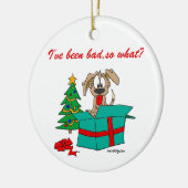 Kersthond ben ik slecht geweest. keramisch ornament (Links)