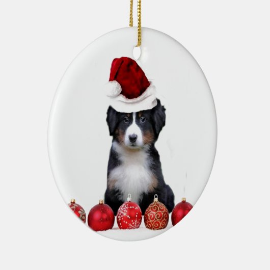 Kersthond Bernese Mountain Keramisch Ornament (Rechts)