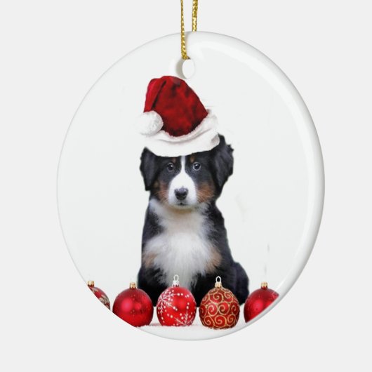 Kersthond Bernese Mountain Keramisch Ornament (Links)