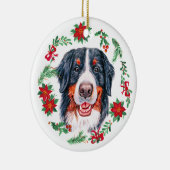 Kersthond Bernese Mountain Waterverf Keramisch Ornament (Rechts)