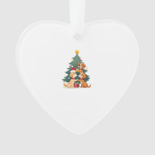 Kersthond Boom T-shirt Schattige Grappige Puppies  Ornament