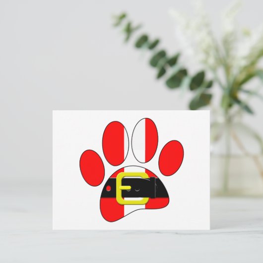 kersthond briefkaart (Staand voorkant)