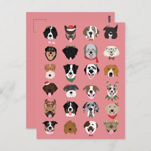 Kersthond Briefkaart (Voorkant / Achterkant)