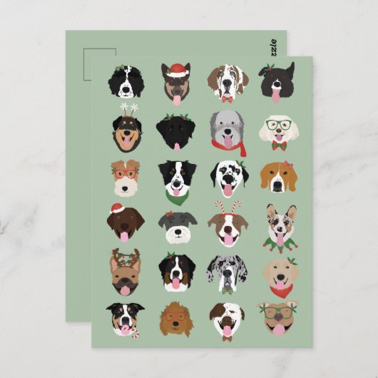 Kersthond Briefkaart (Voorkant / Achterkant)