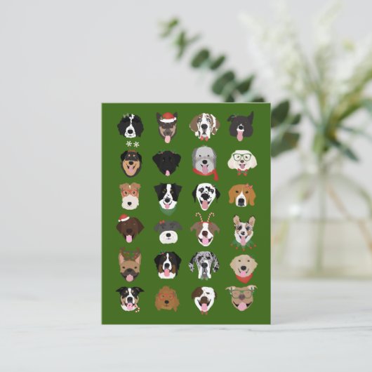 Kersthond Briefkaart (Staand voorkant)