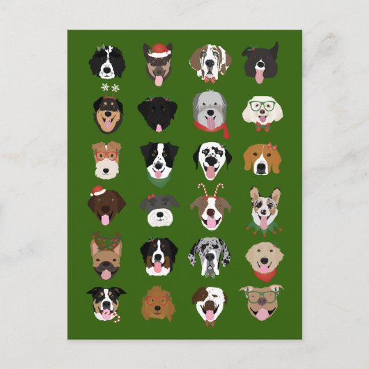 Kersthond Briefkaart (Voorkant)