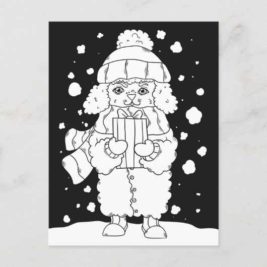 Kersthond Briefkaart (Voorkant)