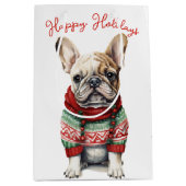 Kersthond Bulldog Dog Medium Cadeauzakje (Voorkant)