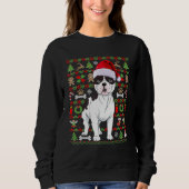 Kersthond Bulldog Dog Ugly Sweater Dog (Voorkant)
