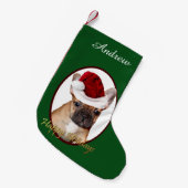 Kersthond Bulldog op maat Kleine Kerstsok (Voorkant (Hangend))