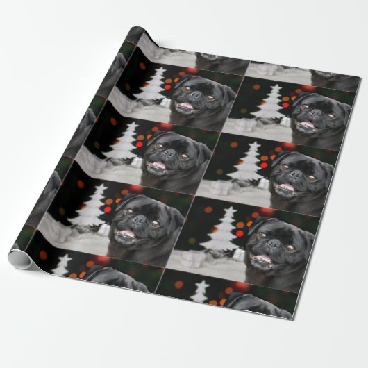 kersthond cadeaupapier (Uitgerold)