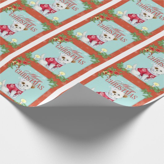 kersthond cadeaupapier (Hoek)