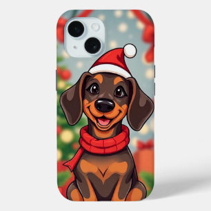 Kersthond Cadeaus Vakantie Dagelijkse Bescherming iPhone 15 Case