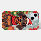 Kersthond Cadeaus Vakantie Dagelijkse Bescherming Case-Mate iPhone Case (Achterkant (horizontaal))