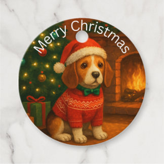 Kersthond Cadeautags Bedankjes Labels