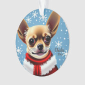 Kersthond, Chihuahua, Santa Dog Ornament (voorkant)