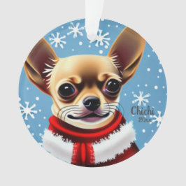 Kersthond, Chihuahua, Santa Dog Ornament