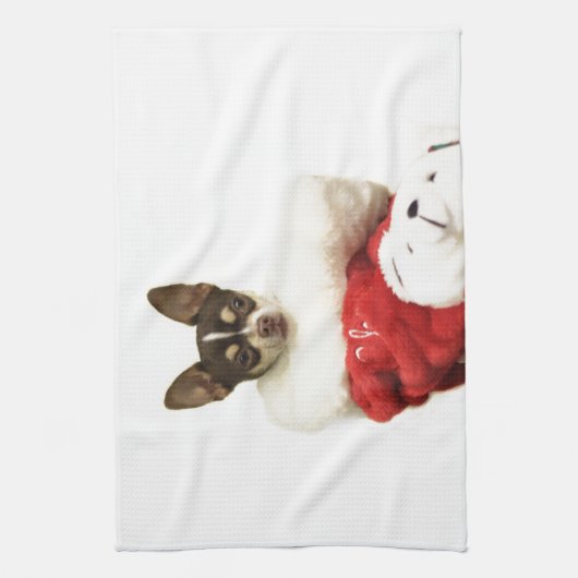Kersthond Chihuahua Theedoek (Verticaal)