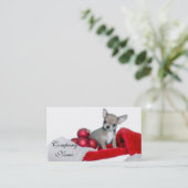 Kersthond Chihuahua Visitekaartje (Staand voorkant)