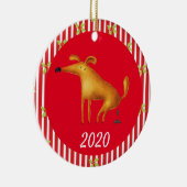 Kersthond Covid Funny 2020 Keramisch Ornament (Rechts)