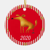 Kersthond Covid Funny 2020 Keramisch Ornament (Voorkant)
