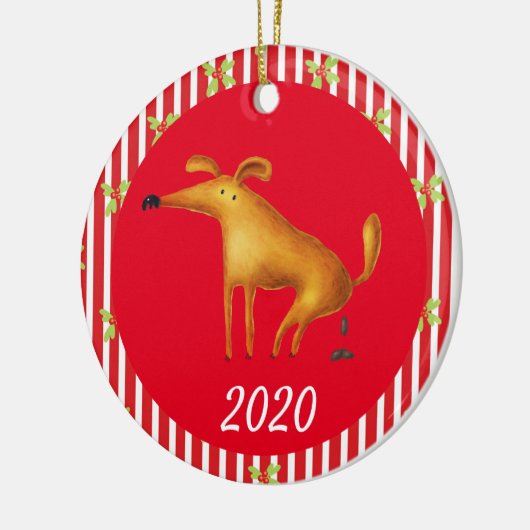 Kersthond Covid Funny 2020 Keramisch Ornament (Links)